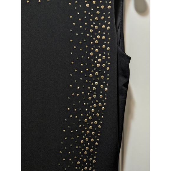 Calvin Klein Sparkling Embellished Sheath Black Dress Size 4 Stretch Cocktail - Picture 5 of 12